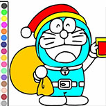 Doraemon Coloring Papa Noel