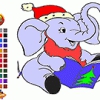 Blissful Elephant Coloring Image