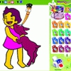 Girl and Lamb Coloring Image