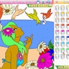 Kid's Coloring: Girl and Birds