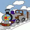 Train Coloring Book Image