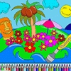 Tropical Island Paradise Coloring